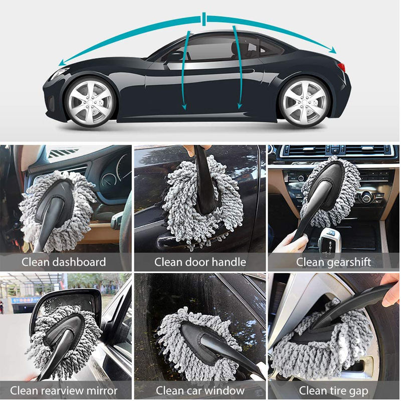 Plastic Multi-Functional Car Duster Cleaning Dirt Dust Clean Brush Dusting Tool Mop